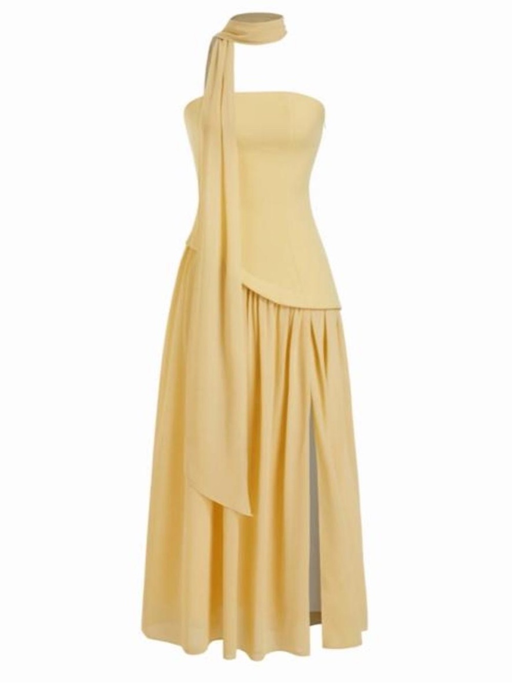 Cider yellow/Cream chiffon dress